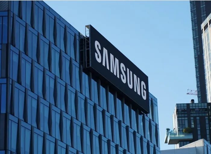 Visualização do logotipo da Samsung.