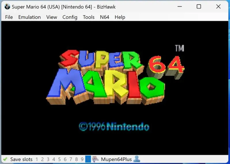 Bizhawk Super Mario 64-emulatie
