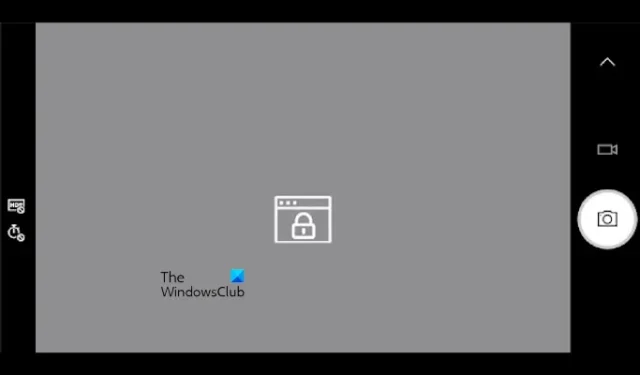 Fotocamera che mostra l’icona di blocco su un laptop Windows