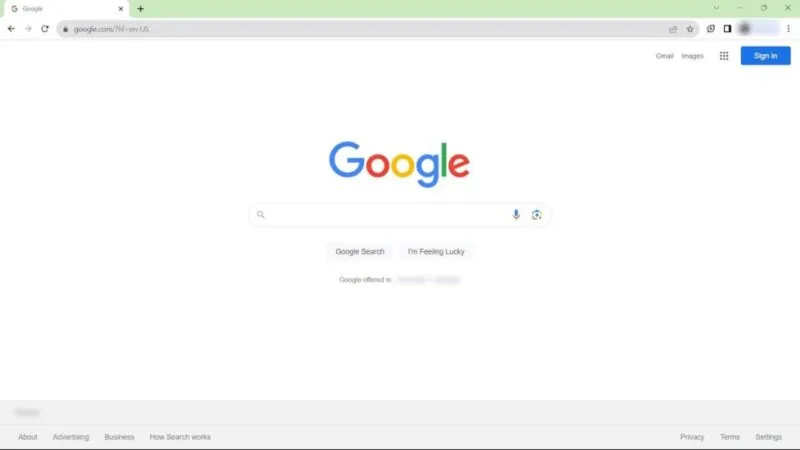 Visualização da página inicial do Google Chrome.