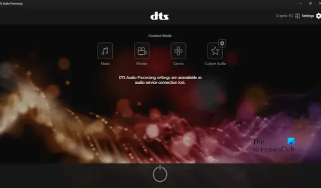 DTS Audio Processing-instellingen zijn niet beschikbaar of werken niet