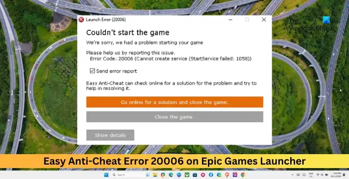 Errore anti-cheat facile 20006