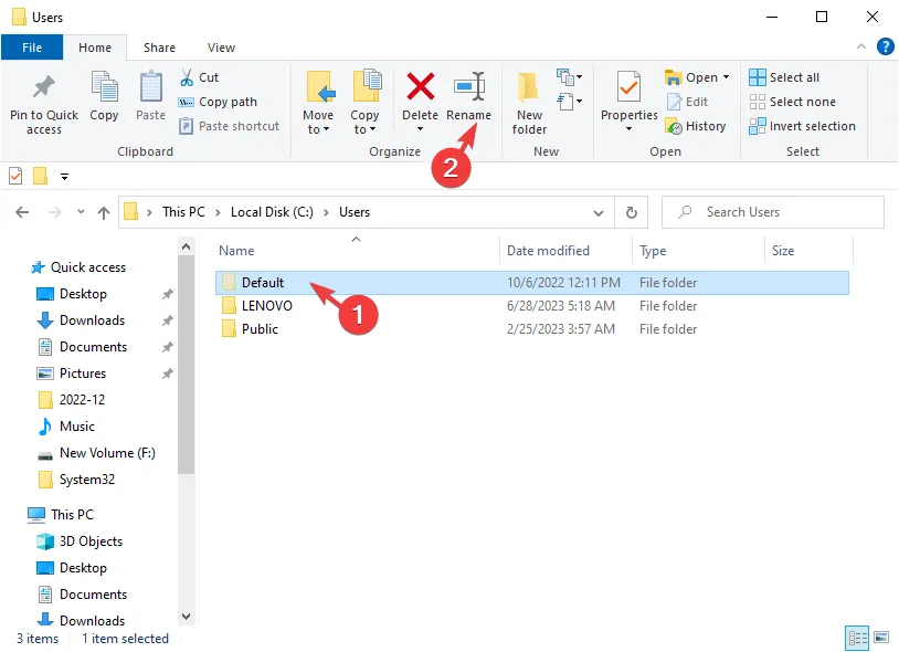 重新命名資料夾本機使用者資料夾 Windows 10
