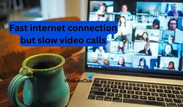 網路連線速度快，但電腦上的視訊通話速度慢