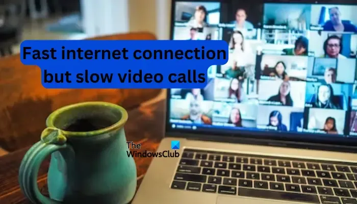 網路連線速度快，但電腦上的視訊通話速度慢