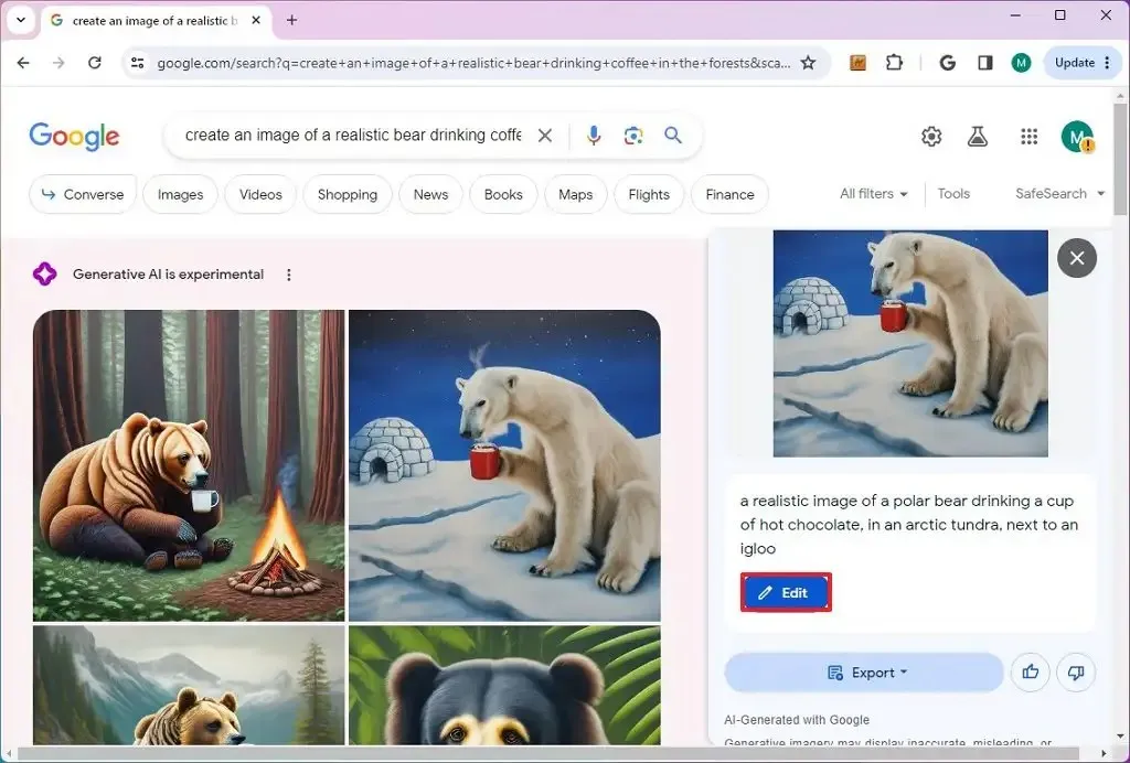 Google Search AI-Bild bearbeiten