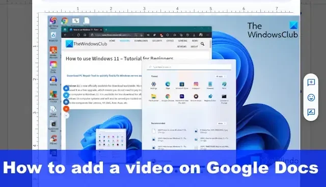 Come aggiungere un video su Google Documenti