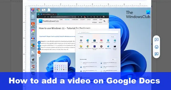 Come aggiungere un video su Google Docs.