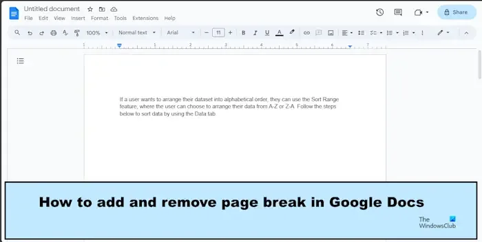 Sectie-einde of pagina-einde toevoegen en verwijderen in Google Documenten