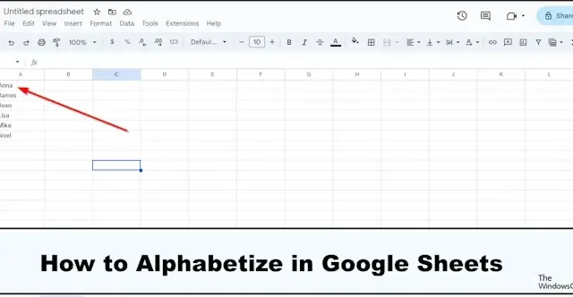Alfabetisch sorteren in Google Spreadsheets