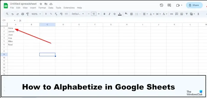 So alphabetisieren Sie in Google Sheets
