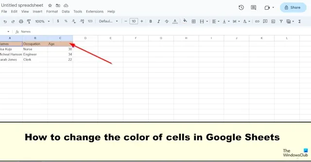 Jak zmienić kolor komórki w Arkuszach Google