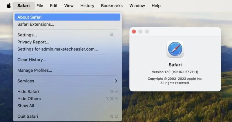 Mac で Safari のバージョンを確認する方法