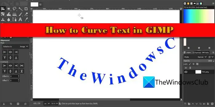 Como curvar texto no GIMP