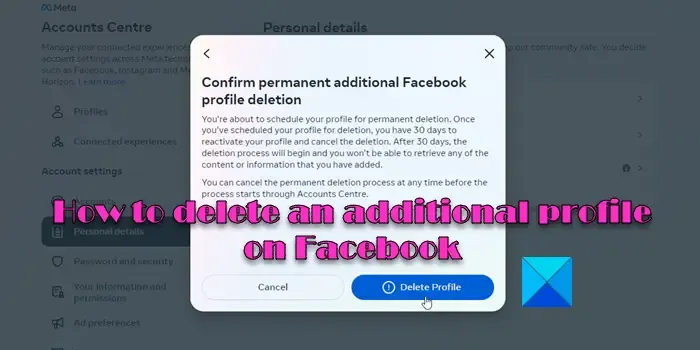 Come eliminare un profilo aggiuntivo su Facebook