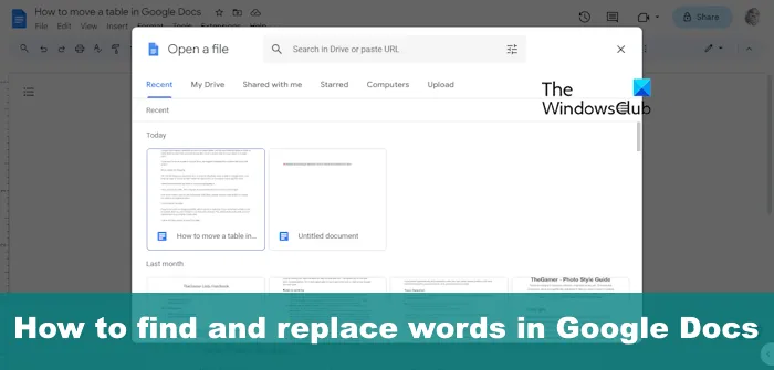Jak znaleźć i zamienić słowa w Dokumentach Google