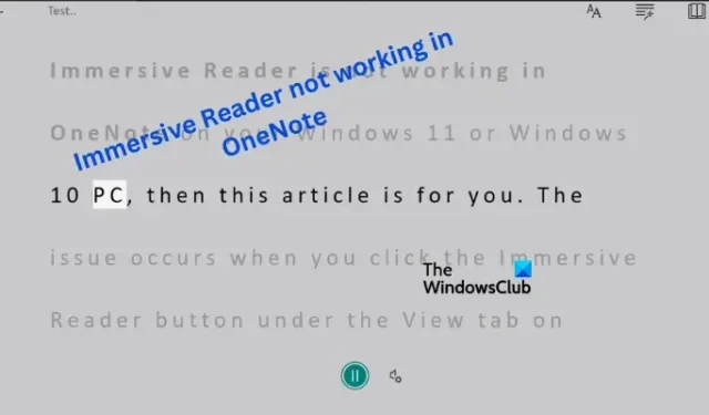 Le lecteur immersif ne fonctionne pas dans OneNote [Réparer]