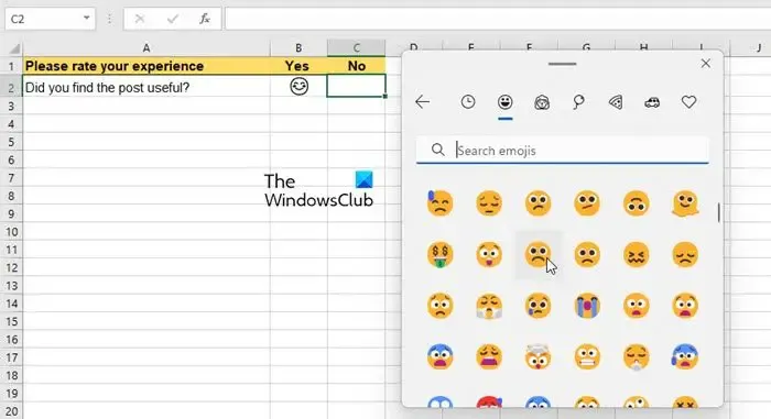 Insira emojis usando o Seletor de Emoji