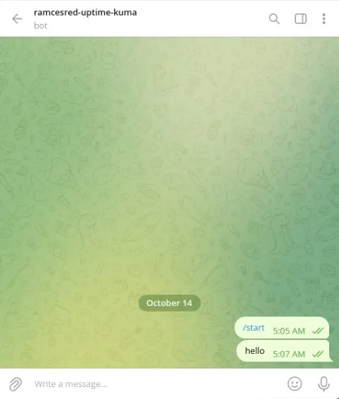 Ein Screenshot, der den ersten Gesprächsverlauf mit dem neuen Bot zeigt.