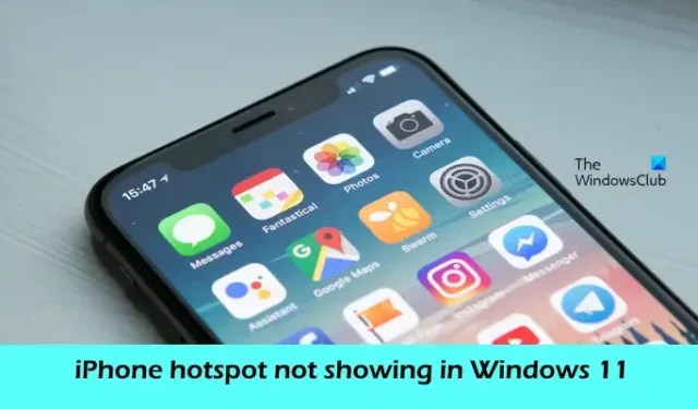 iPhone-Hotspot wird in Windows 11 nicht angezeigt