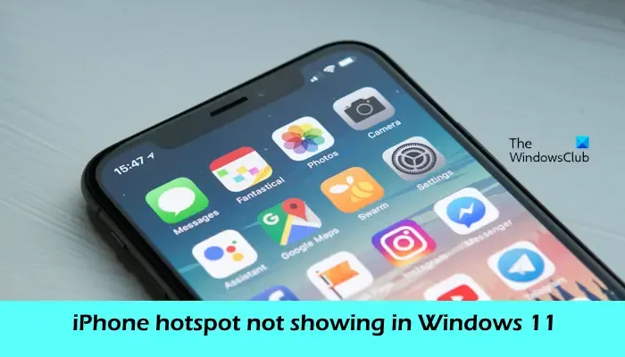 O ponto de acesso do iPhone não aparece no Windows