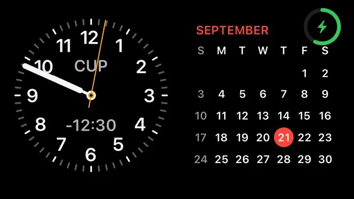 Orologio e calendario in modalità standby dell'iPhone
