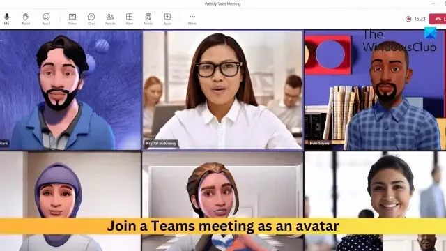 Come partecipare a una riunione di Teams come Avatar