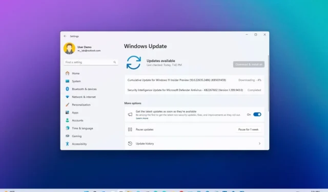 Windows 11 build 22635.2486 (KB5031459) valt uit in bètakanaal