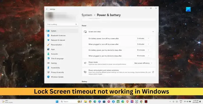 Limit czasu blokady ekranu nie działa w systemie Windows