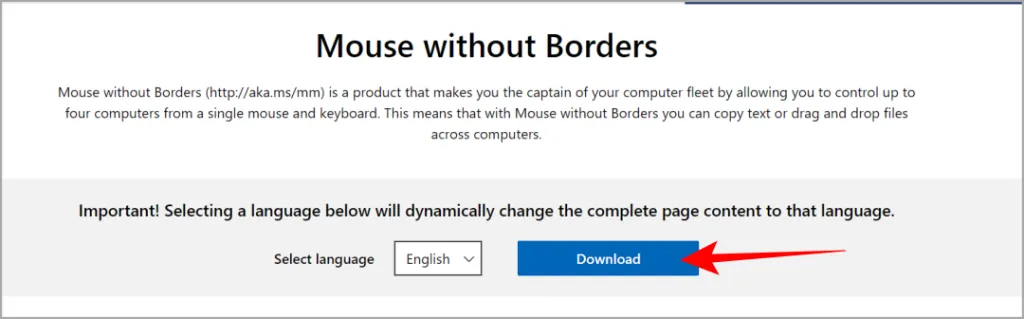 Download dell'app Mouse without Borders su Windows
