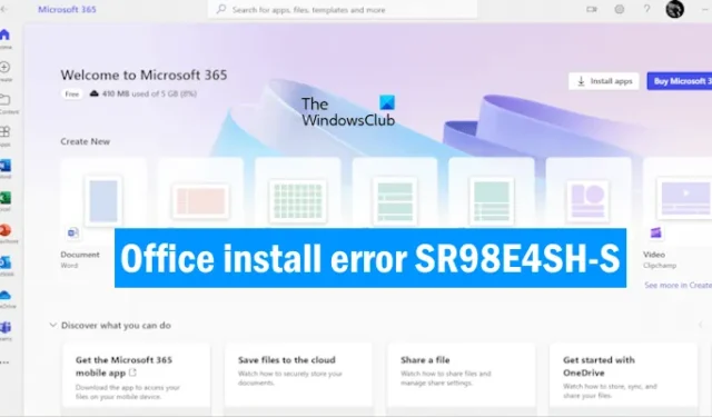 Office-Installationsfehler SR98E4SH-S auf Mac-Computern