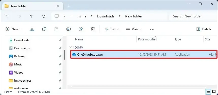 Arquivo de configuração do OneDrive