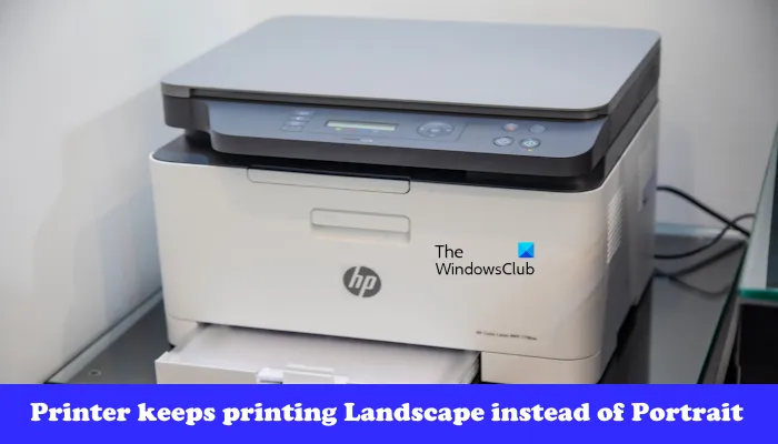De printer blijft liggend afdrukken in plaats van staand