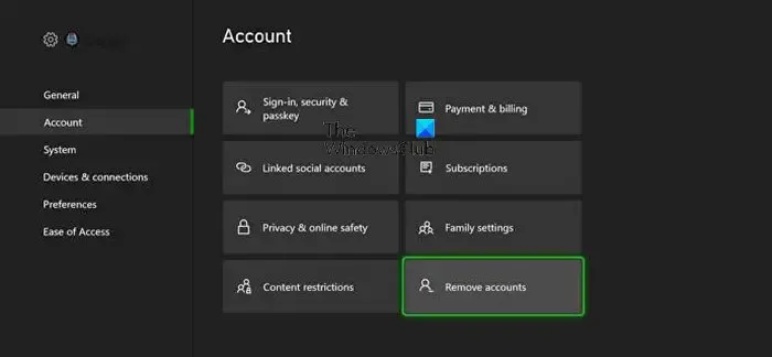 Account verwijderen en opnieuw toevoegen op Xbox