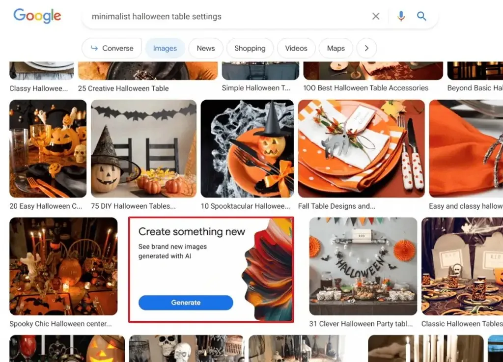 Google Image Search met AI-fotocreatie