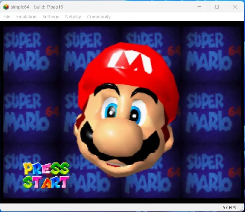 Simple64 Jogando Super Mario 64
