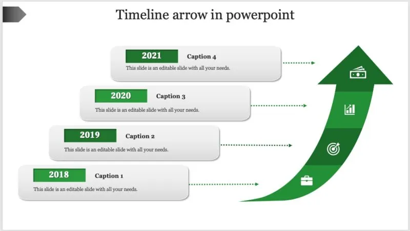 Timeline-Pfeil-Vorlage für PowerPoint