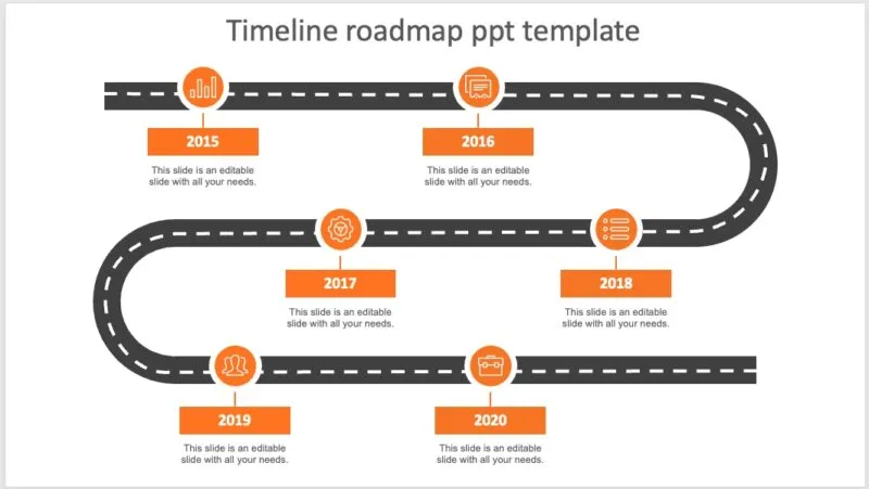 Timeline-Roadmap-Vorlage für PowerPoint