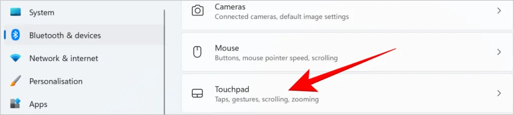 Impostazioni del touchpad