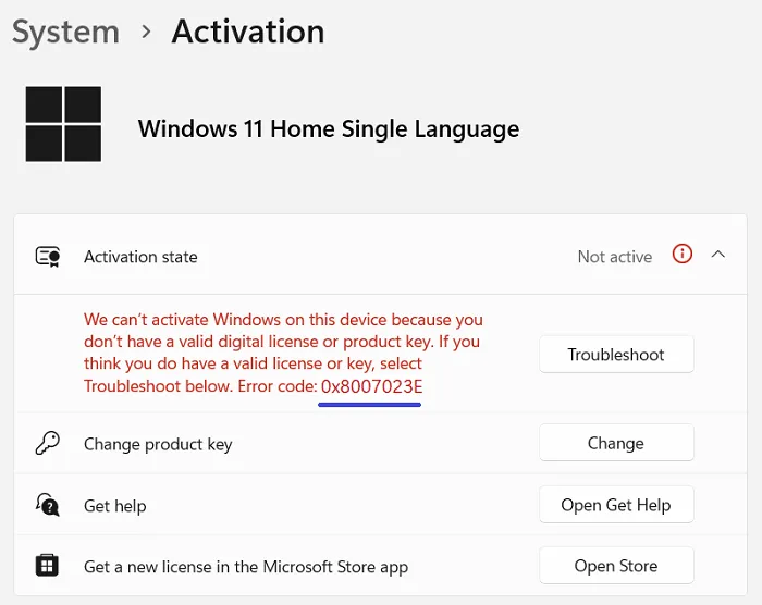 Dépanner l’erreur d’activation de Windows 11 0xC004F211