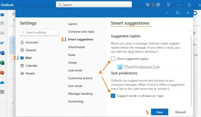 Activer ou désactiver les suggestions intelligentes dans la nouvelle application Outlook sous Windows 11