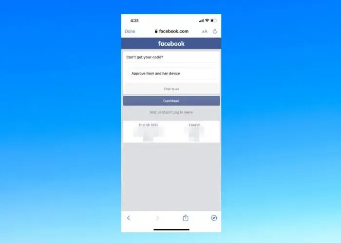 Connectez-vous à Facebook sans générateur de code
