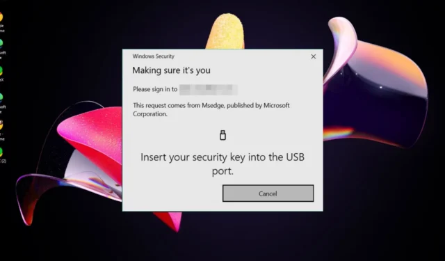 Comment désactiver la fenêtre contextuelle Insérez votre clé de sécurité dans le port USB
