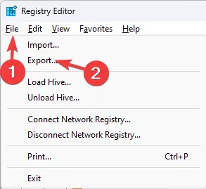 crear una copia de seguridad de los archivos de registro -eliminar copiloto de Windows 11