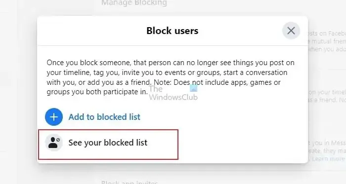 Veja sua lista de bloqueados para desbloquear