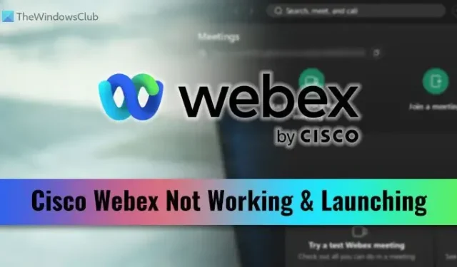 Cisco Webex가 Windows 11에서 작동하지 않거나 실행되지 않음