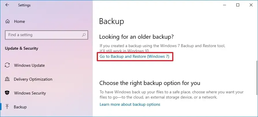 Sauvegarde et restauration de Windows 10