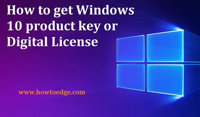 Come ottenere il codice Product Key o la licenza digitale di Windows 11/10