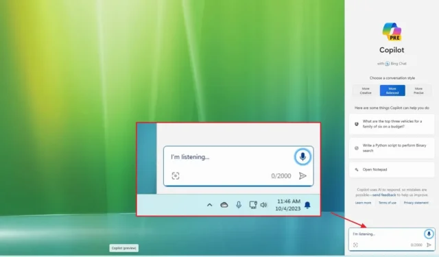 Hoe Copilot met stem te bedienen op Windows 11
