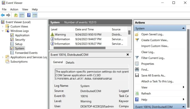 Identificatie van het defecte stuurprogramma in Windows Logs In Event Viewer
